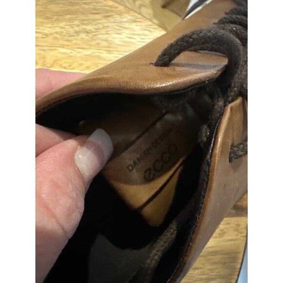 Ecco Brown Leather Casual Sneakers - Picture 7 of 8